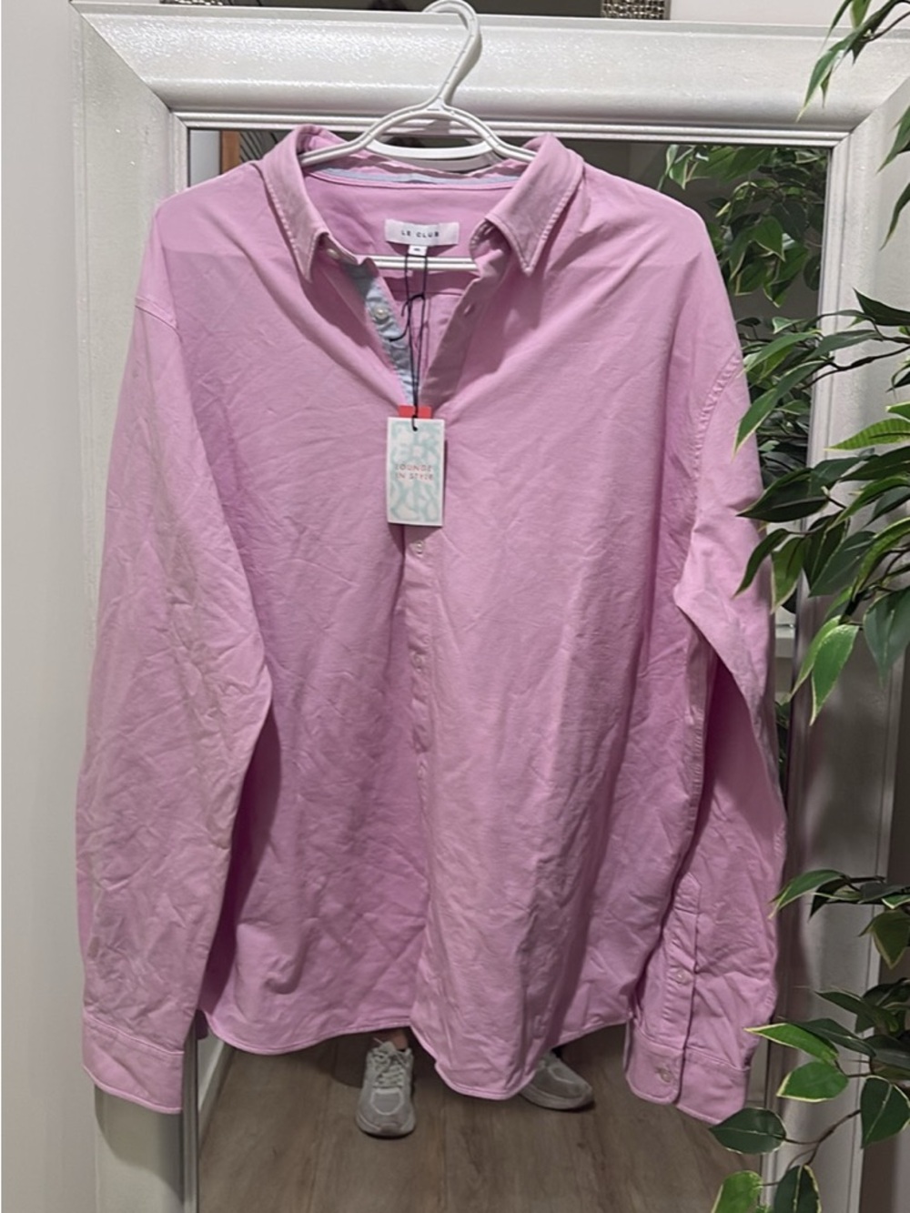 Men’s Le Club lilac Cotton Dress Shirt XL